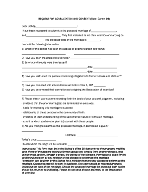 Request for Consultation and Consent (Title I Canon 19)