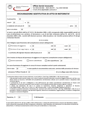 DICHIARAZIONE SOSTITUTIVA DI ATTO DI NOTORIETA'