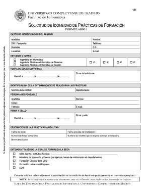 Solicitud de Idoneidad de Prácticas de Formación