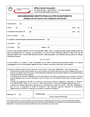 DICHIARAZIONE SOSTITUTIVA DI ATTO DI NOTORIETA'