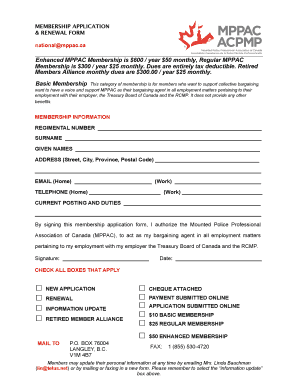 Mounted Police Professional Association Membership Application