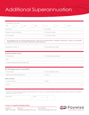 Superannuation Deduction Form