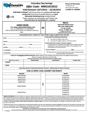 LG Front Load Laundry Pair Rebate Form