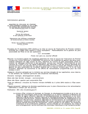 Circulaire du 21 septembre b2010b - Bulletin Officiel
