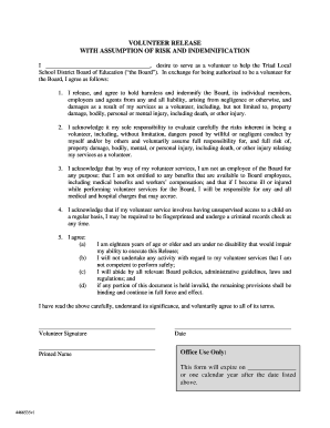 Volunteer Release Form
