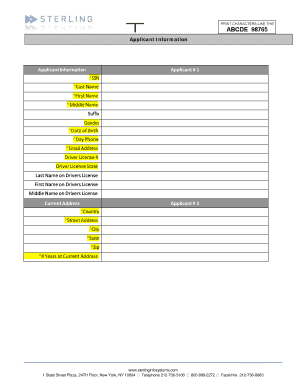 Background Check Application Form