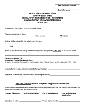 Absentee Ballot Application