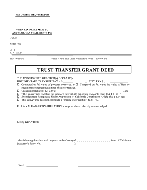 California Trust Transfer Grant Deed