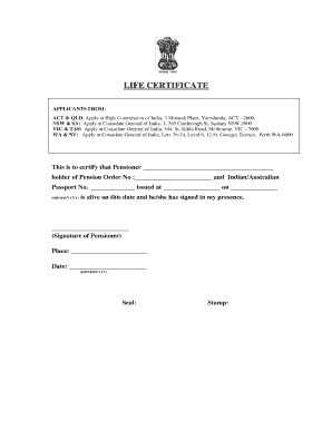Life Certificate for Indian Pensioners in Australia