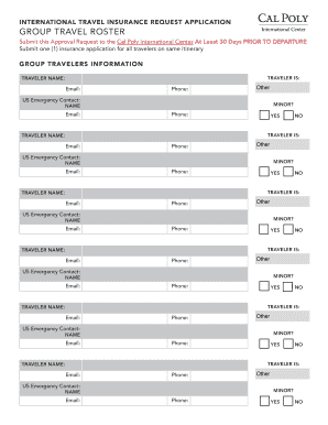 International Travel Insurance Request Application