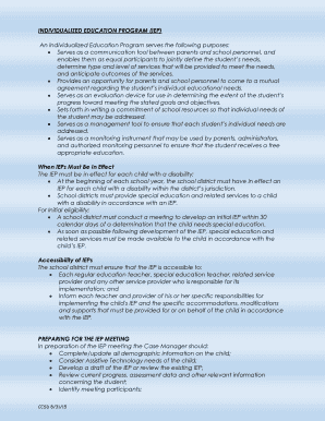 Individualized Education Program (IEP) Form