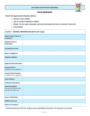 Lee County Event Permit Application