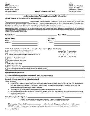 Authorization to Use/Release/Disclose Health Information
