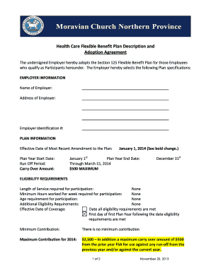 Health Care Flexible Benefit Plan Adoption Agreement