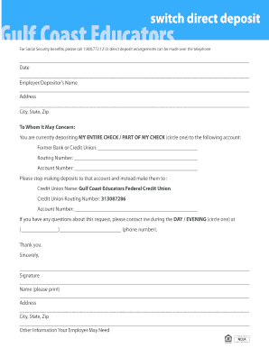Direct Deposit Change Request Form