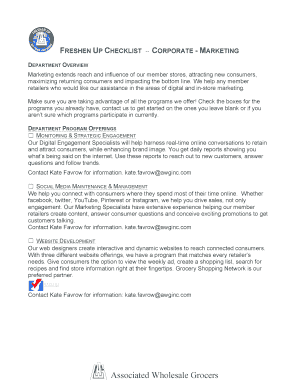 Corporate Marketing Program Checklist