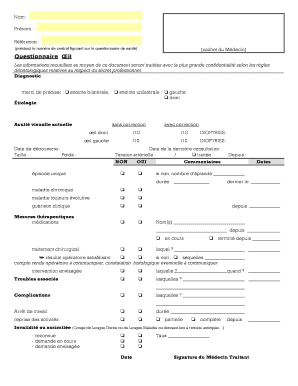 Questionnaire Œil