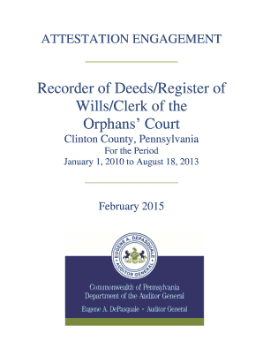 County - Recorder of DeedsRegister of WillsClerk of Orphans Court - Clinton County - 02042015