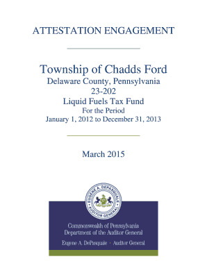 Two week notice template - Liquid Fuels - Township of Chadds Ford - Delaware County - 3132015. Attest Program