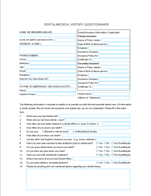 Dental Office Financial Policy Agreement