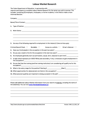 Labour Market Research Form