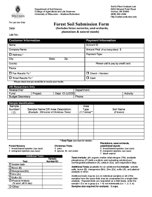 Forest Soil Submission Form