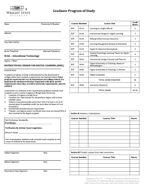 Graduate Program of Study Form