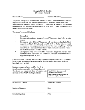 SNAP Benefits Certification Form
