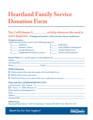 Heartland Family Service Donation Form