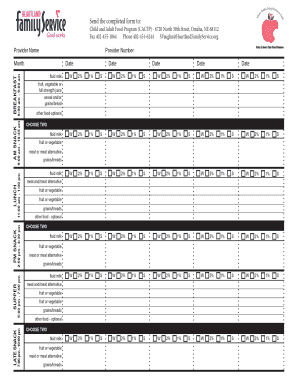 Child and Adult Food Program Claim Form