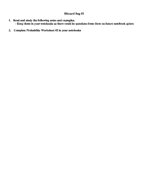 Probability Worksheet