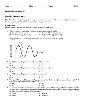 Physics Blizzard Bag Assignment