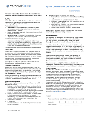 Special Consideration Application Form