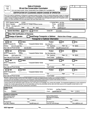 Colorado Form 10 Certification of Clearance