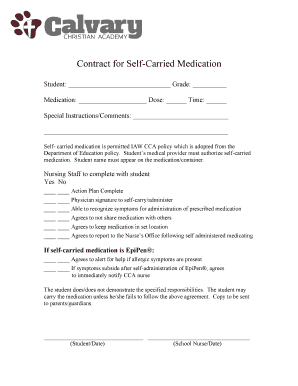 Contract for Self-Carried Medication
