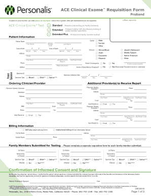 ACE Clinical Exome Requisition Form