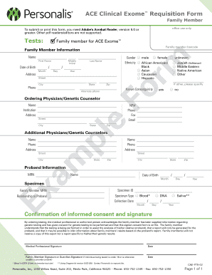 ACE Clinical Exome Requisition Form