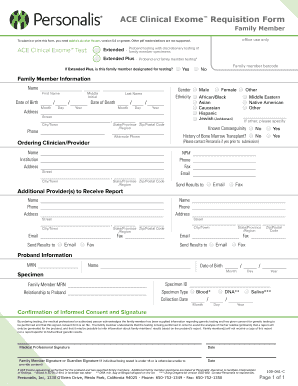 ACE Clinical Exome Requisition Form