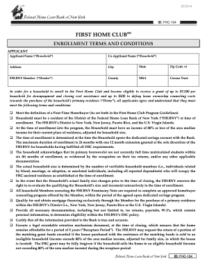 First Home Club Enrollment Terms and Conditions