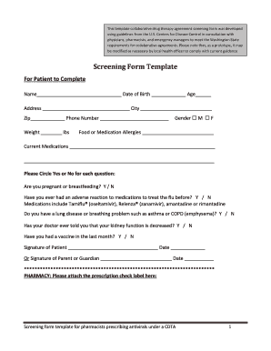 Collaborative Drug Therapy Agreement Screening Form