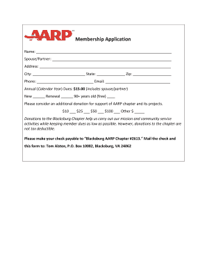 AARP Membership Application Form