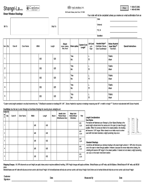Shangri-La Window Shading Order Form