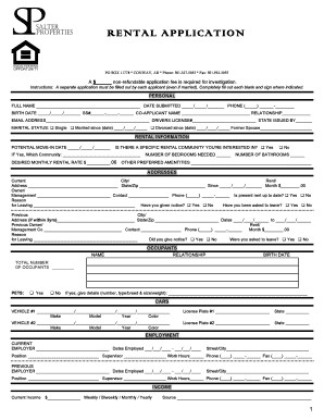 Rental Application Form