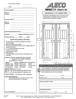 Aleco Door Purchase Order Form