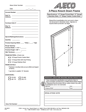 Aleco 3-Piece Knock Down Frame Purchase Order