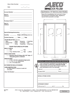 Aleco Door Purchase Order Form