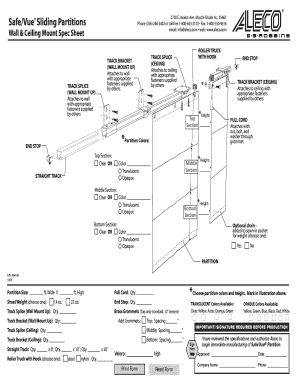 Safe/Vue Sliding Partition Spec Sheet
