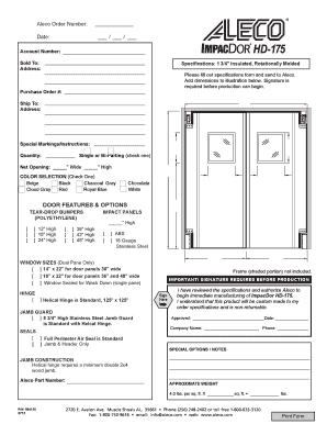 Aleco Door Purchase Order Form