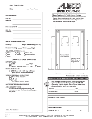 Aleco Door Purchase Order Form