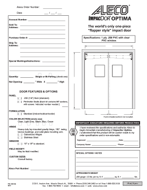 Aleco Impact Door Order Form